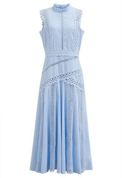 Elegance Lace Panelled Sleeveless Dress
