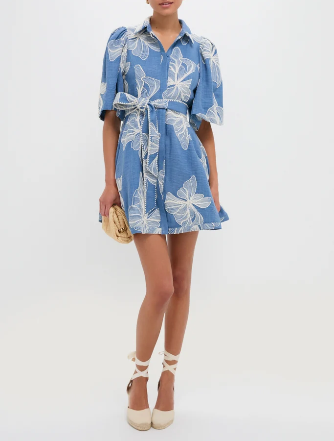 Ivory Printed Cindy Mini Dress