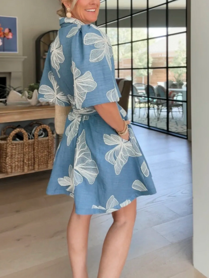 Ivory Printed Cindy Mini Dress