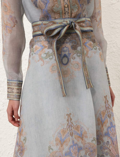 Elegant Printed Lace-Up Two-Piece Set