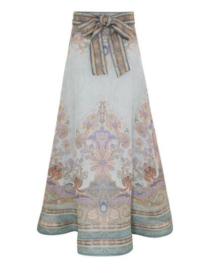 Elegant Printed Lace-Up Two-Piece Set
