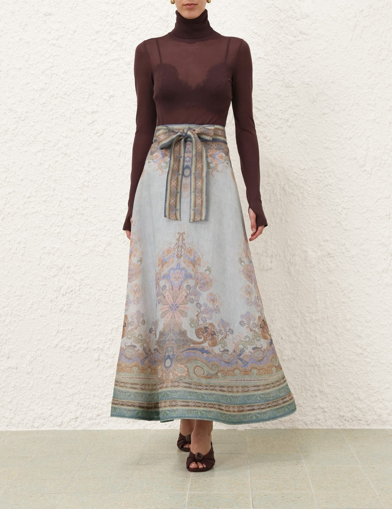 Elegant Printed Lace-Up Two-Piece Set