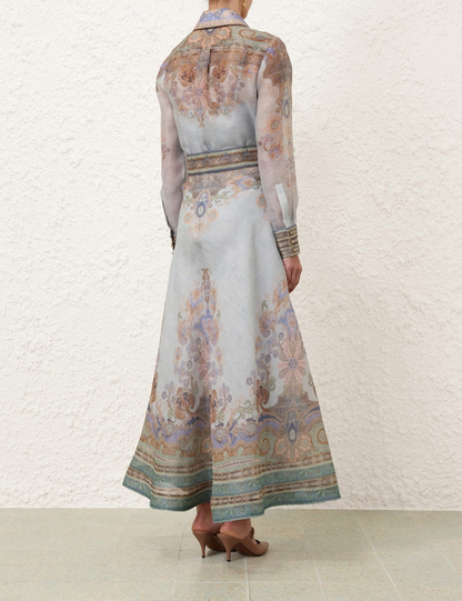 Elegant Printed Lace-Up Two-Piece Set