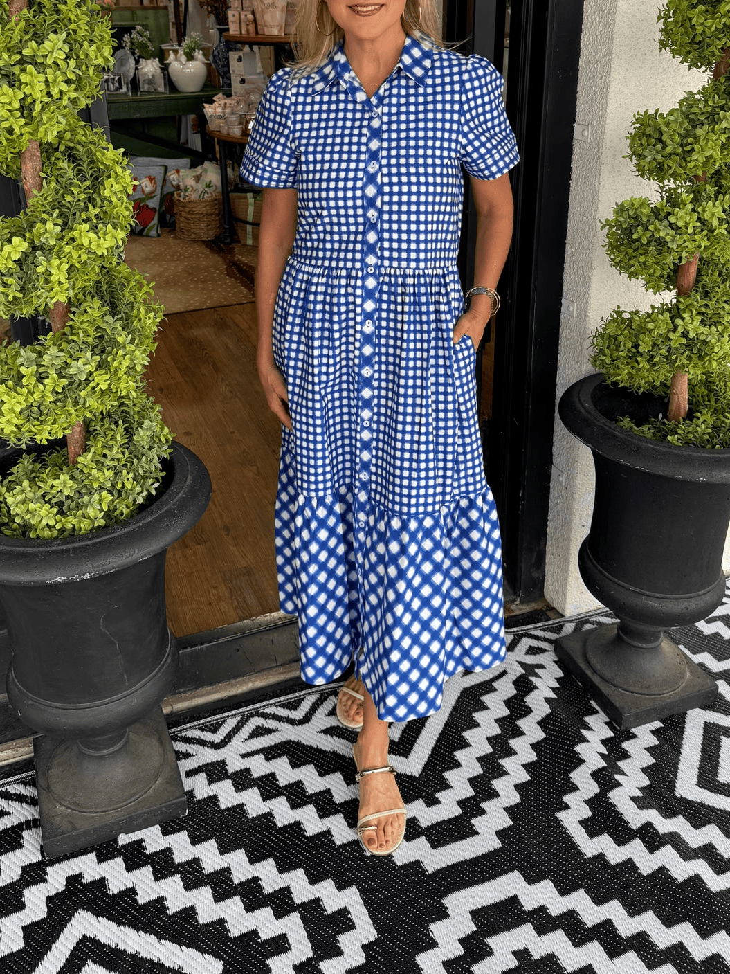 Square Jema Gingham Mix-and-Match Dress