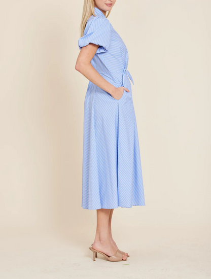 Double Waist Bow Midi Dress