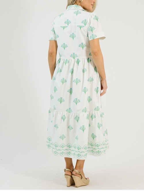 Cotton button-down floral maxi dress