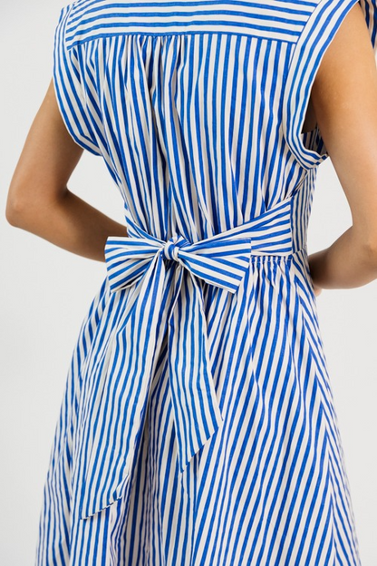 Tie Waist Stripe Maxi, Blue