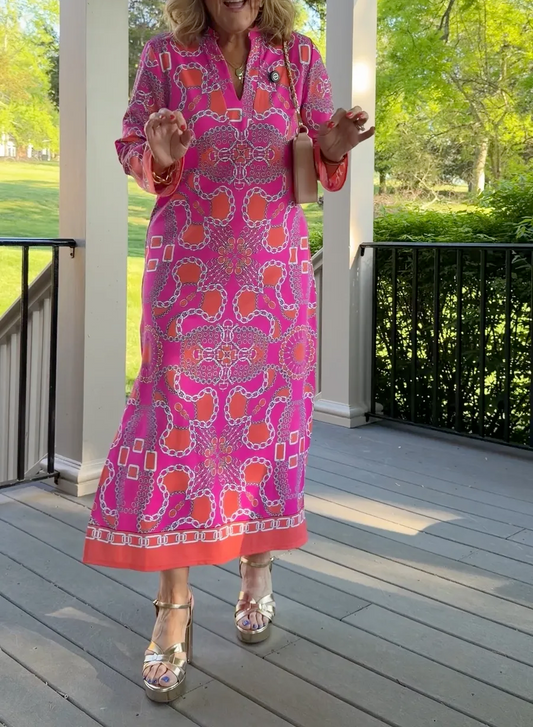 Abstract-print dress