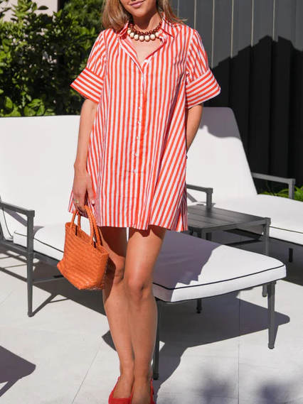 Front-button mini dress