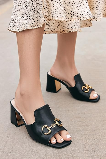 Heel Peep Toe Slides