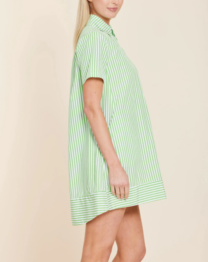Striped Poplin Shift Dress