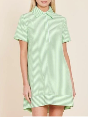 Striped Poplin Shift Dress