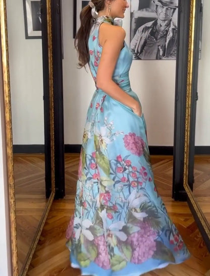 Elegant  printed long dress