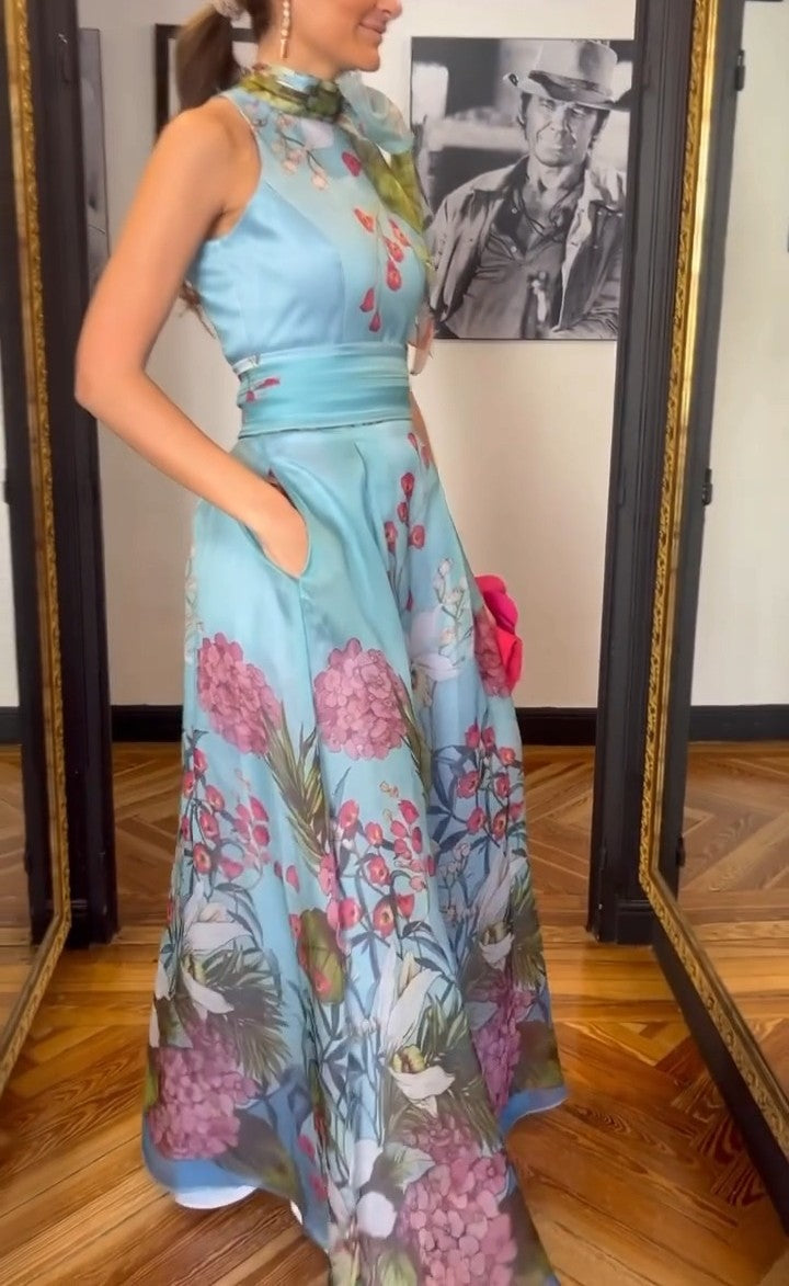 Elegant  printed long dress