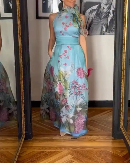 Elegant  printed long dress