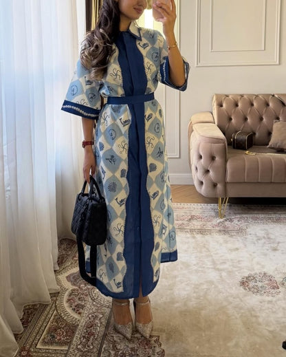 Collared satin midi dress