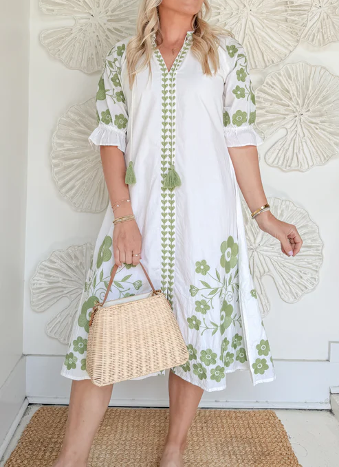 The Rosie Green Printed Midi Dress