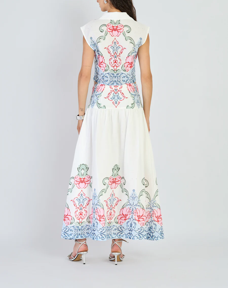 Sleeveless printed dress