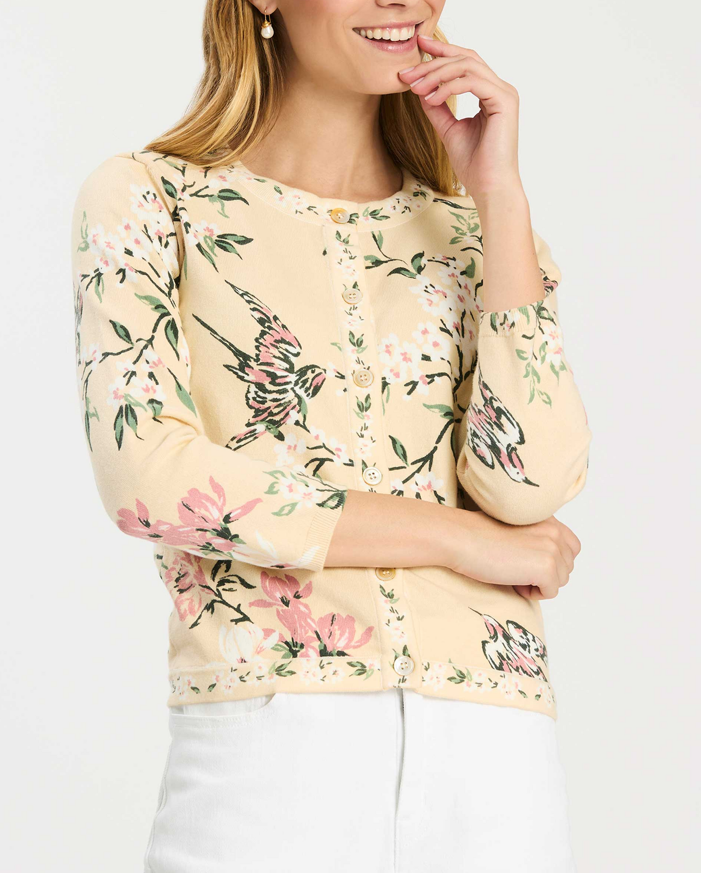 Linen print two-piece set