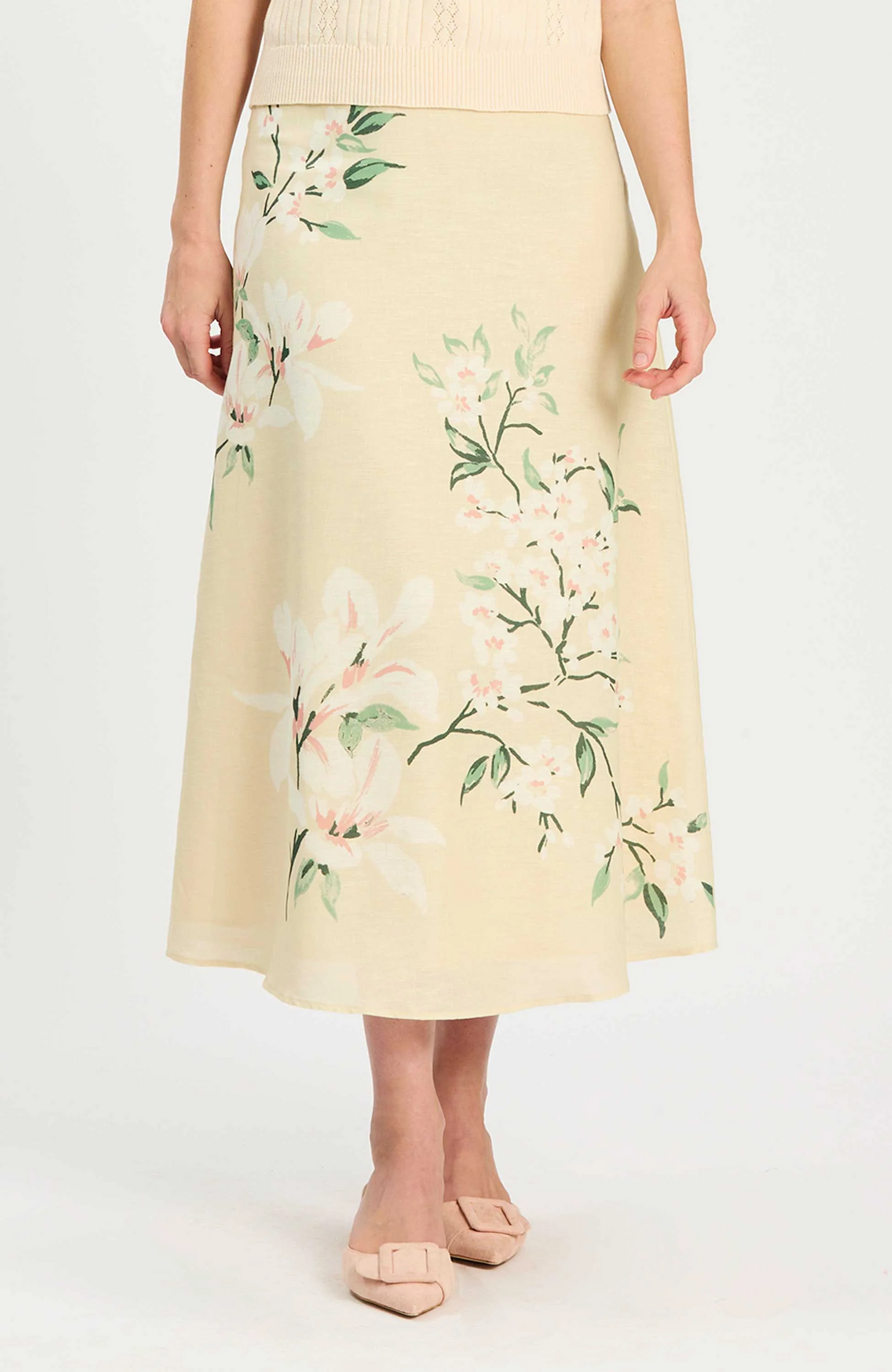 Linen print two-piece set