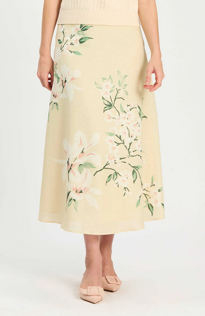 Linen print two-piece set