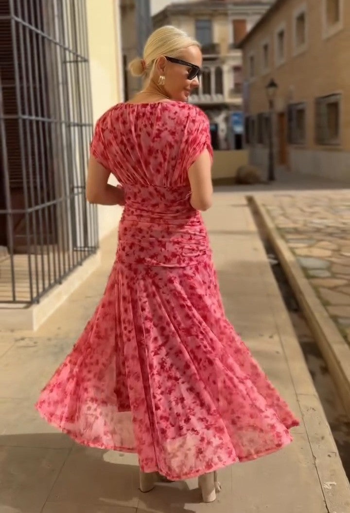 Pleated tulle dress