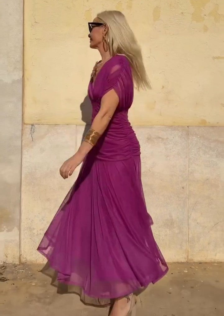 Pleated tulle dress