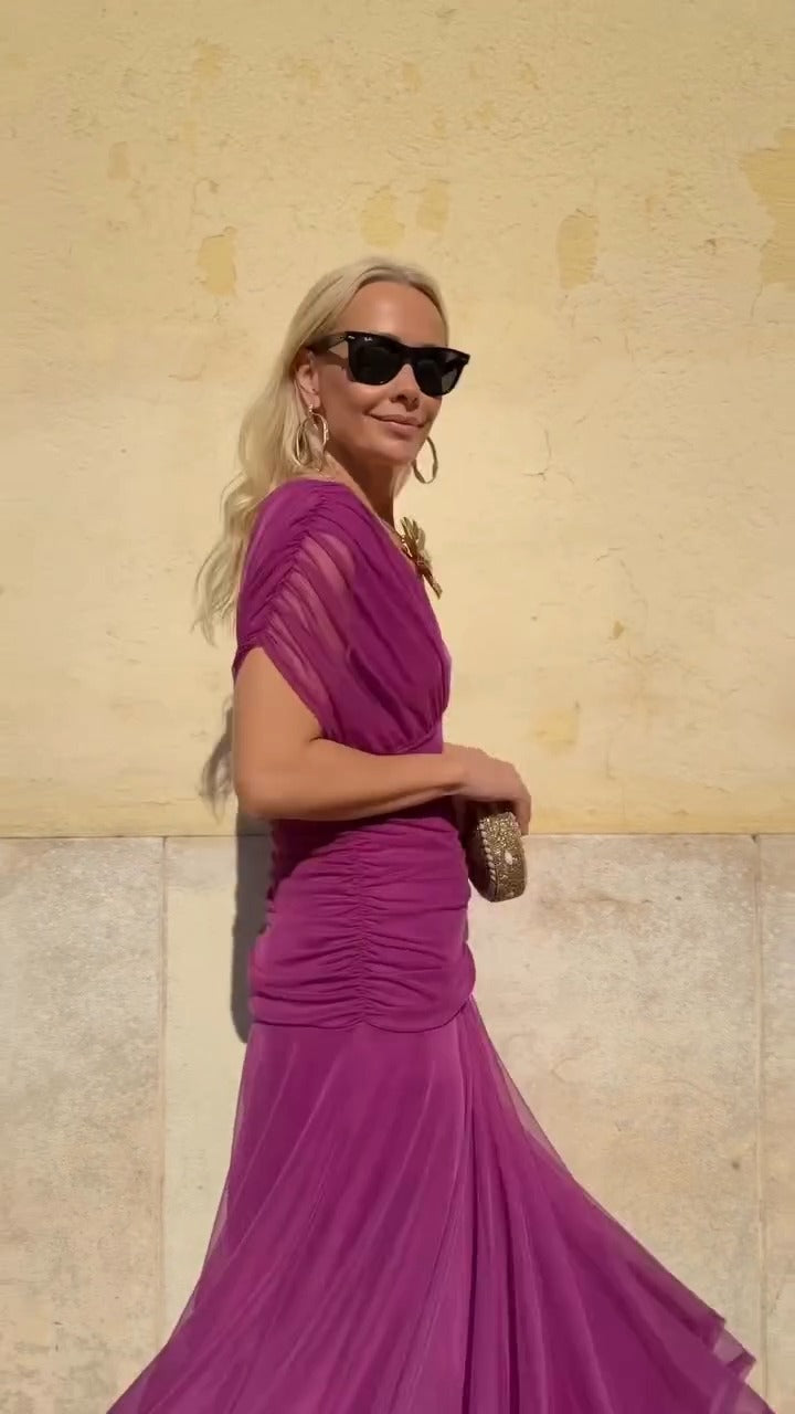 Pleated tulle dress