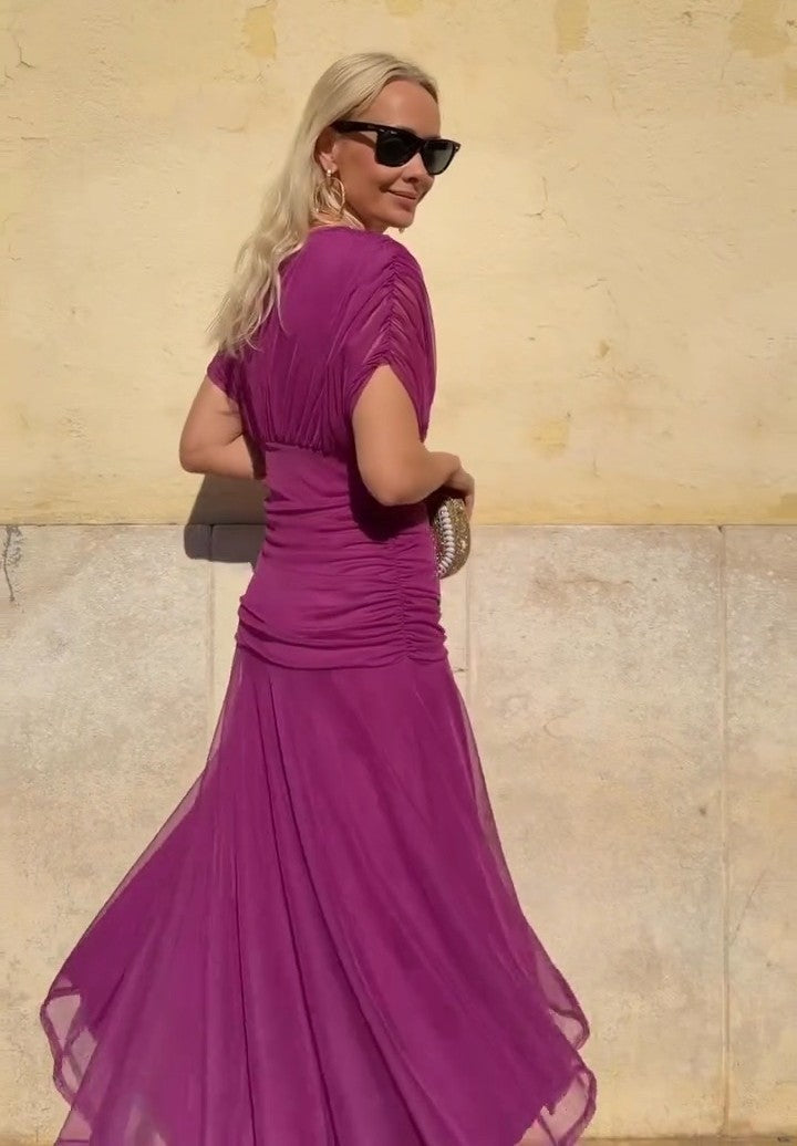 Pleated tulle dress