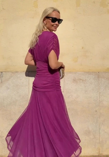 Pleated tulle dress