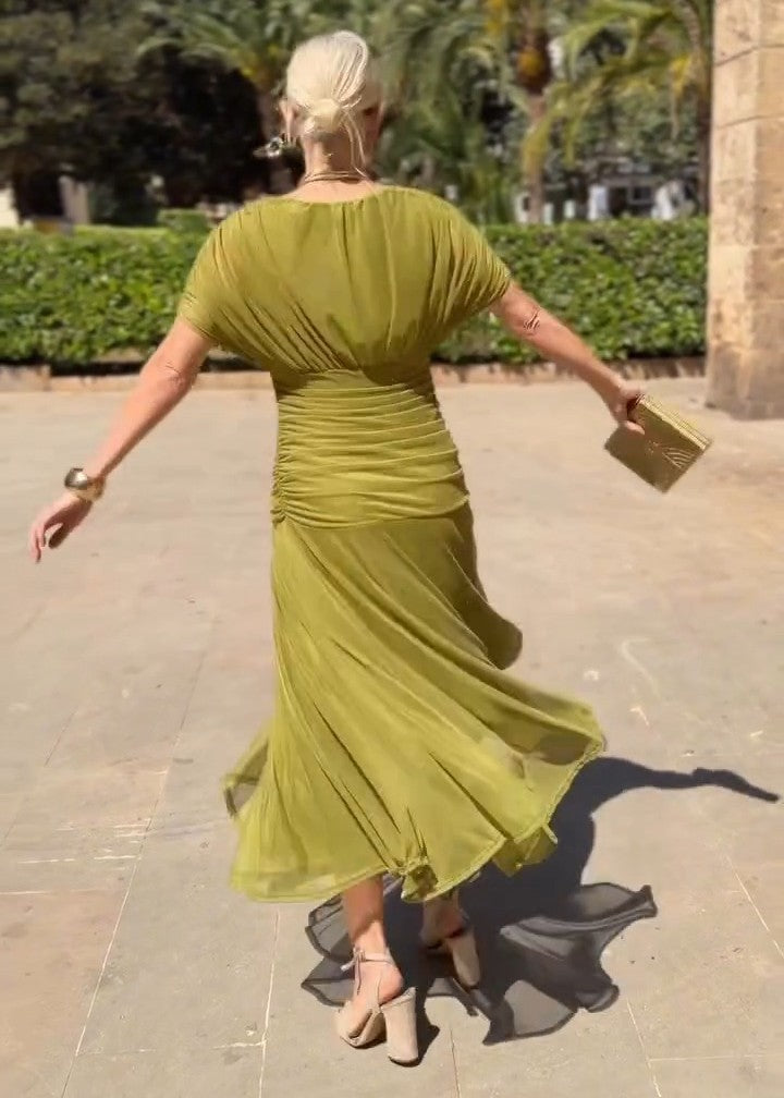 Pleated tulle dress