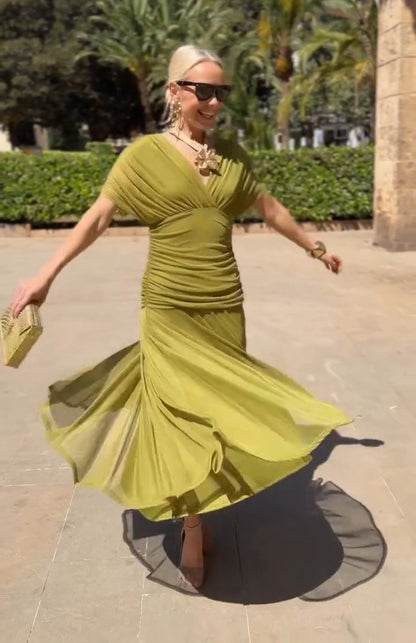 Pleated tulle dress