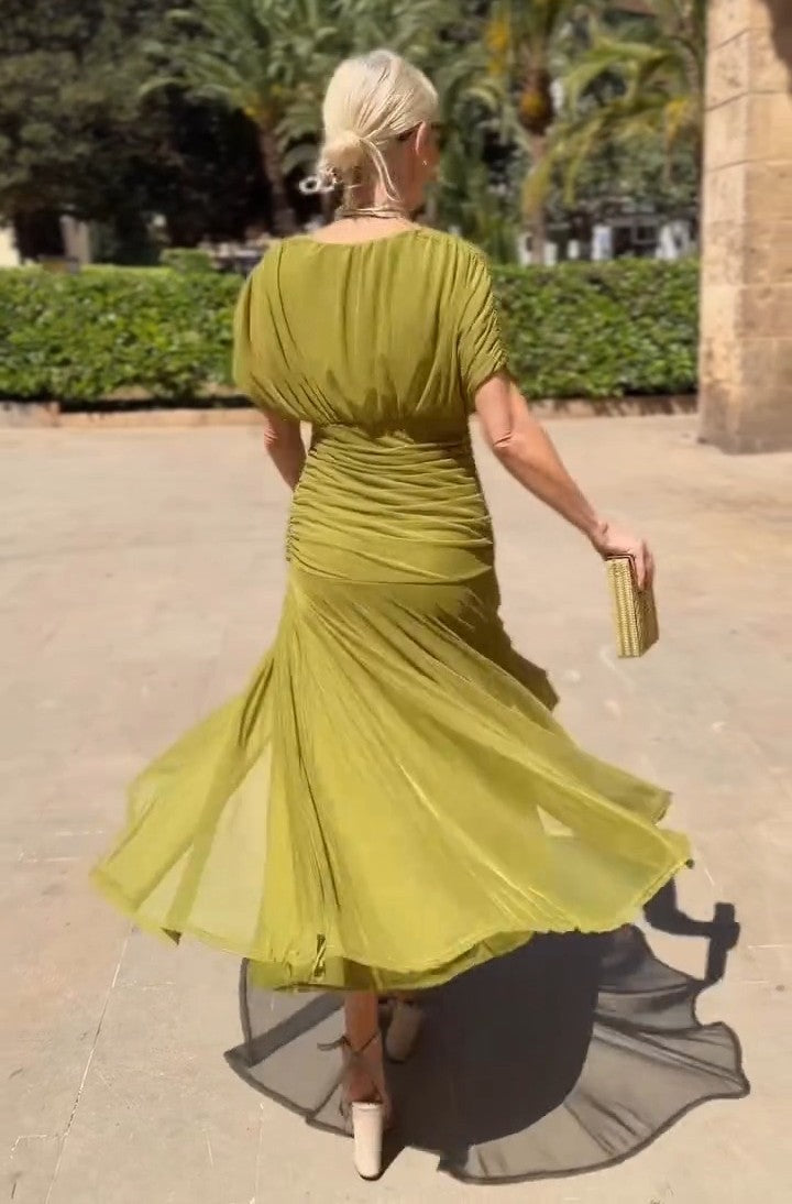 Pleated tulle dress