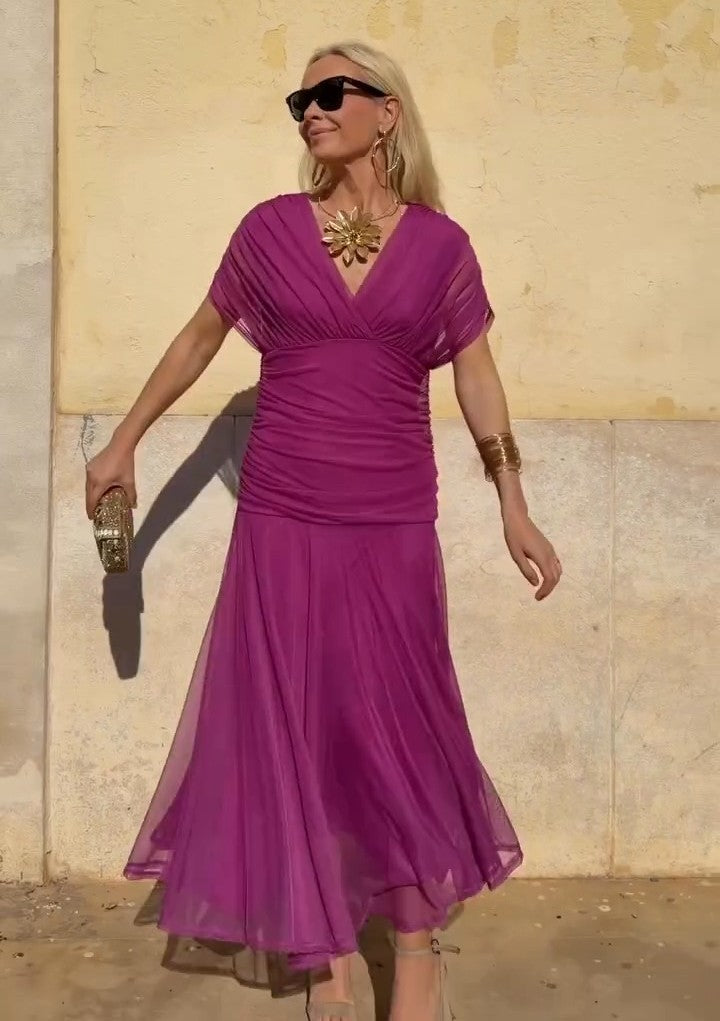 Pleated tulle dress