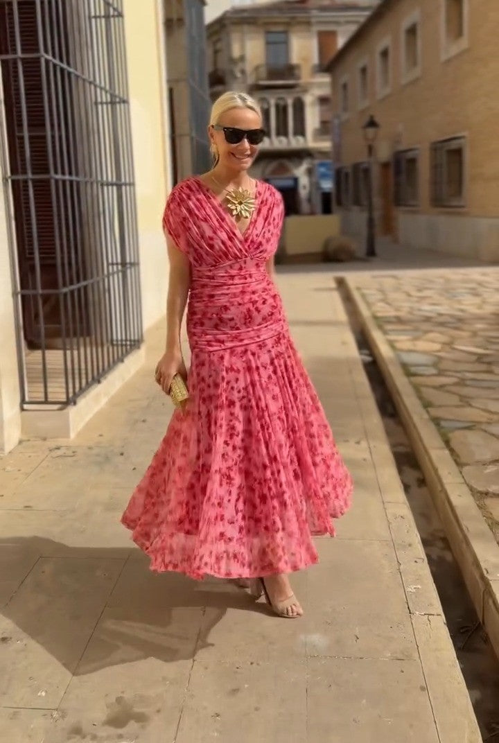 Pleated tulle dress