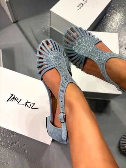 Suede Crystal Stone Shoes
