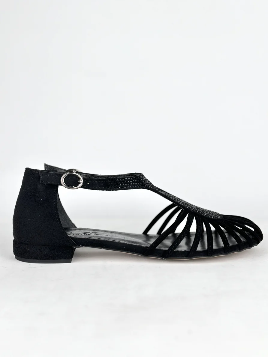Suede Crystal Stone Shoes