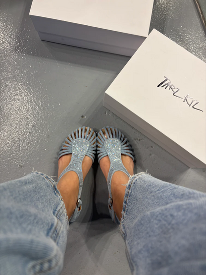 Suede Crystal Stone Shoes