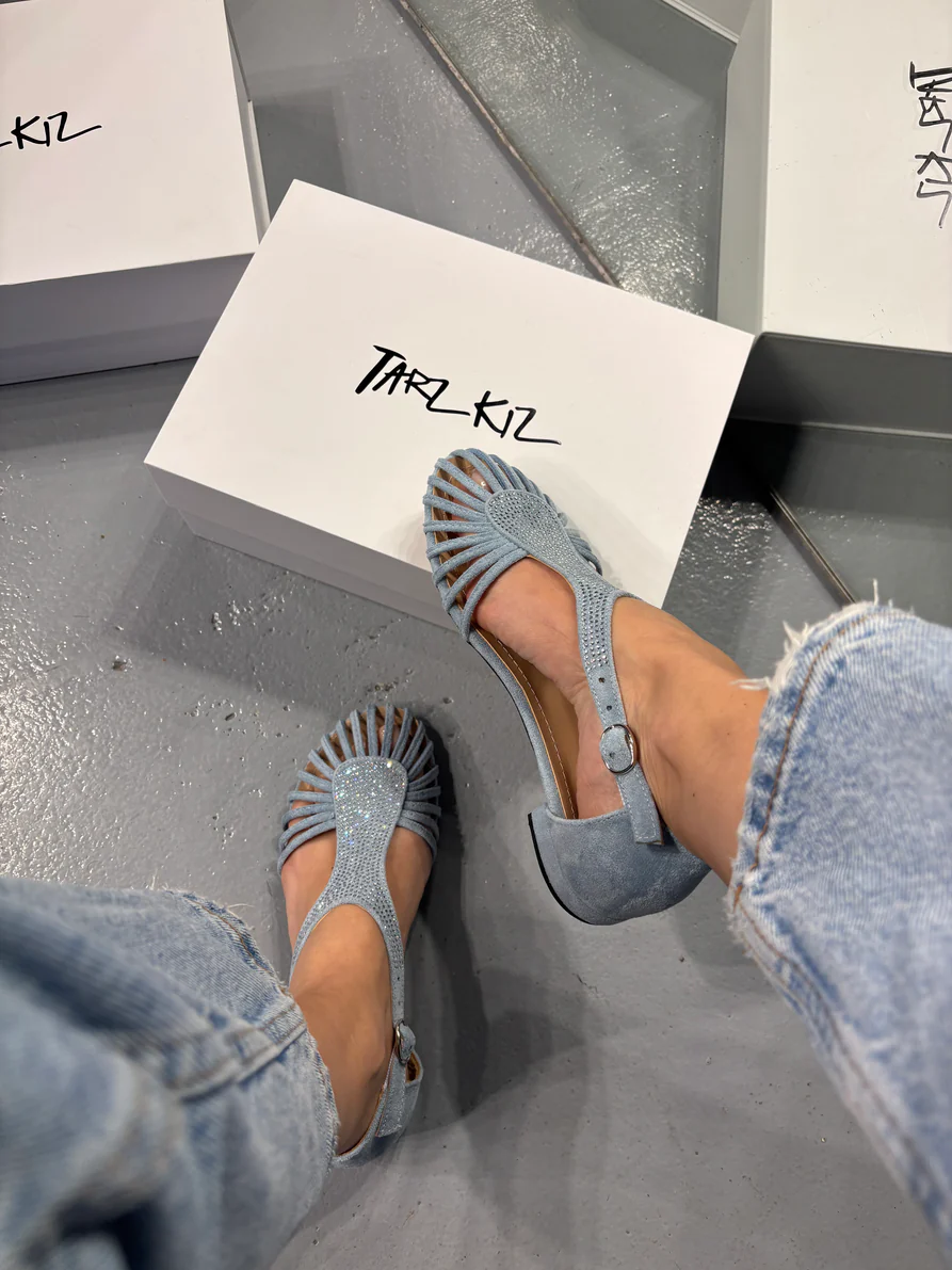 Suede Crystal Stone Shoes