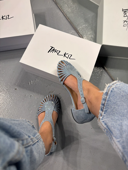 Suede Crystal Stone Shoes