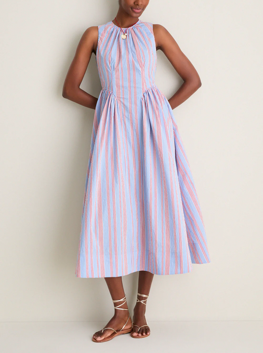 Seaside striped sleeveless dress