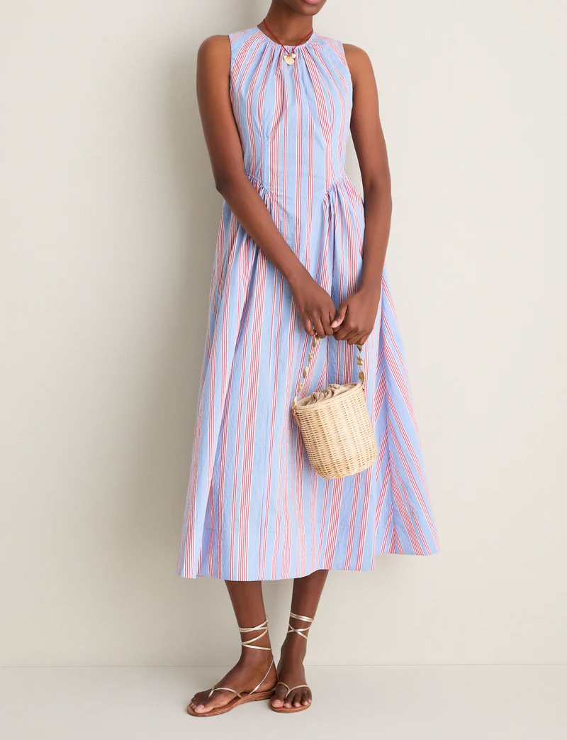 Seaside striped sleeveless dress