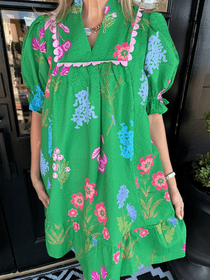 Charlotte Dress - Island Green