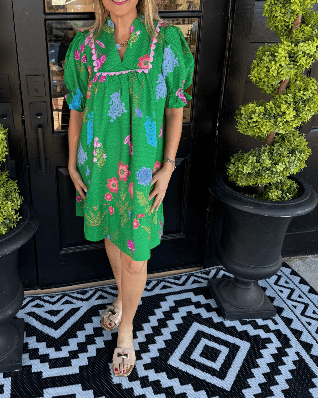Charlotte Dress - Island Green