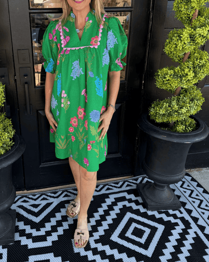 Charlotte Dress - Island Green