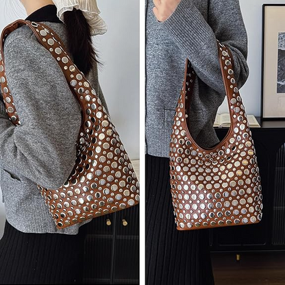 Punk Studded Top Handle Bag