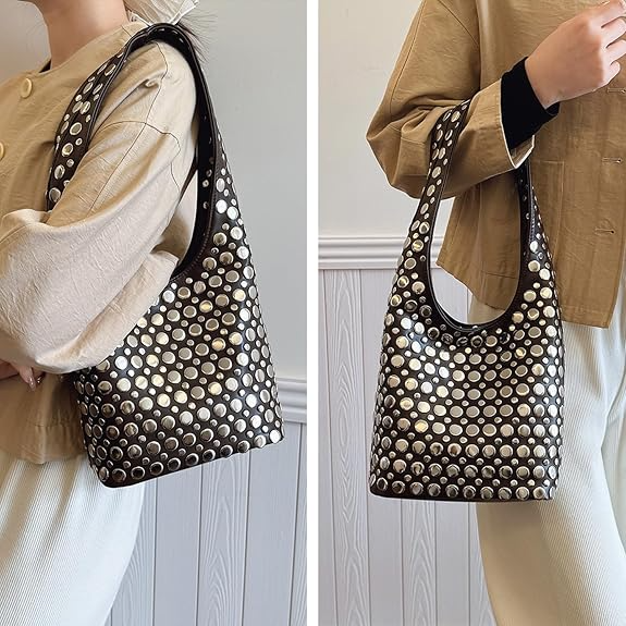 Punk Studded Top Handle Bag