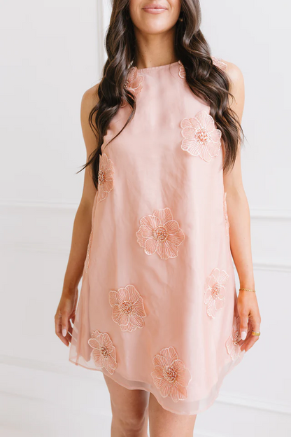 Embroidered Floral Mini Dress