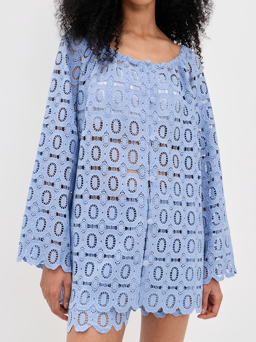 Embroidered openwork set