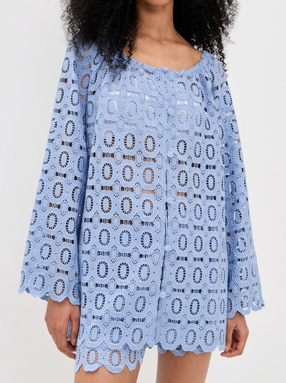 Embroidered openwork set